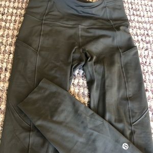 Lululemon Fast And Free Olive Green Leggings - image 1